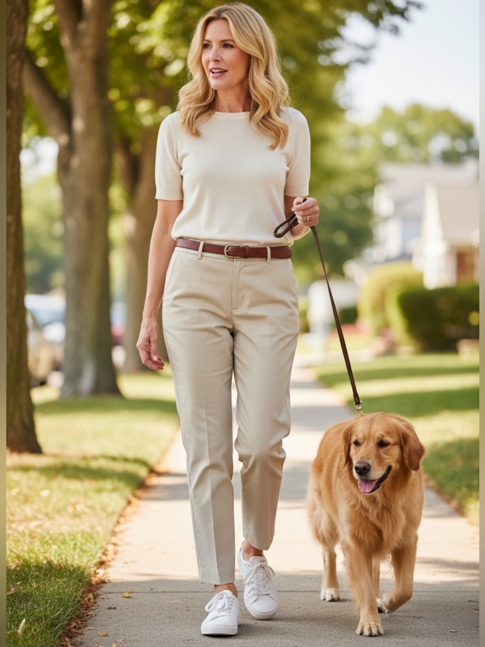 Brooks Brothers Women's Beige Straight-Leg Pants
